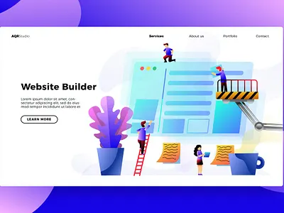 Building Website - Banner & Landing Page app banner banners business concept development icon illustration isometric isometric design landing landing page page process strategy technology web app web banner website website banner