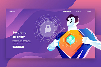 Security - Banner & Landing Page app banner banners business concept development icon illustration isometric isometric design landing landing page page process strategy technology web app web banner website website banner