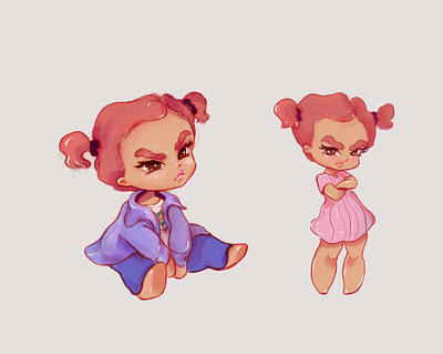 Sassy baby characterdesign child childrens illustration illustraion