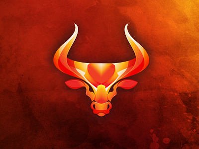 Bull animal beast bison branding bull colorful geometric gradient head horns icon logo mascot ox power shapes strength taurus toro vector