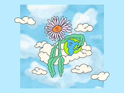 Day Dreamin’ apparel graphics cartoon illustration character clouds daisy daydream daydreaming design dream dreamers flowers friends friendship globe illustraion illustration outdoors sky world