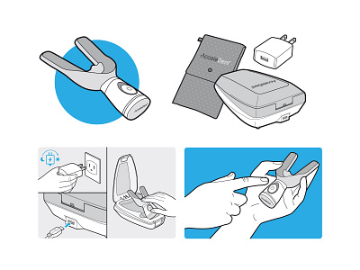 User guide illustrations dental device illustration instructive line artwork line drawing manual illustration technical user guide