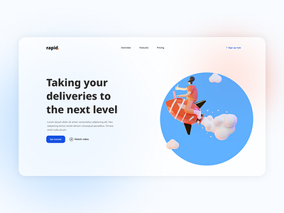 3D landing page 3d colors design glassmorphism illustration landing page minimal minimalistic modern ui uiux