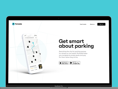 Parkable Landing Page app landing page mockup parking ui