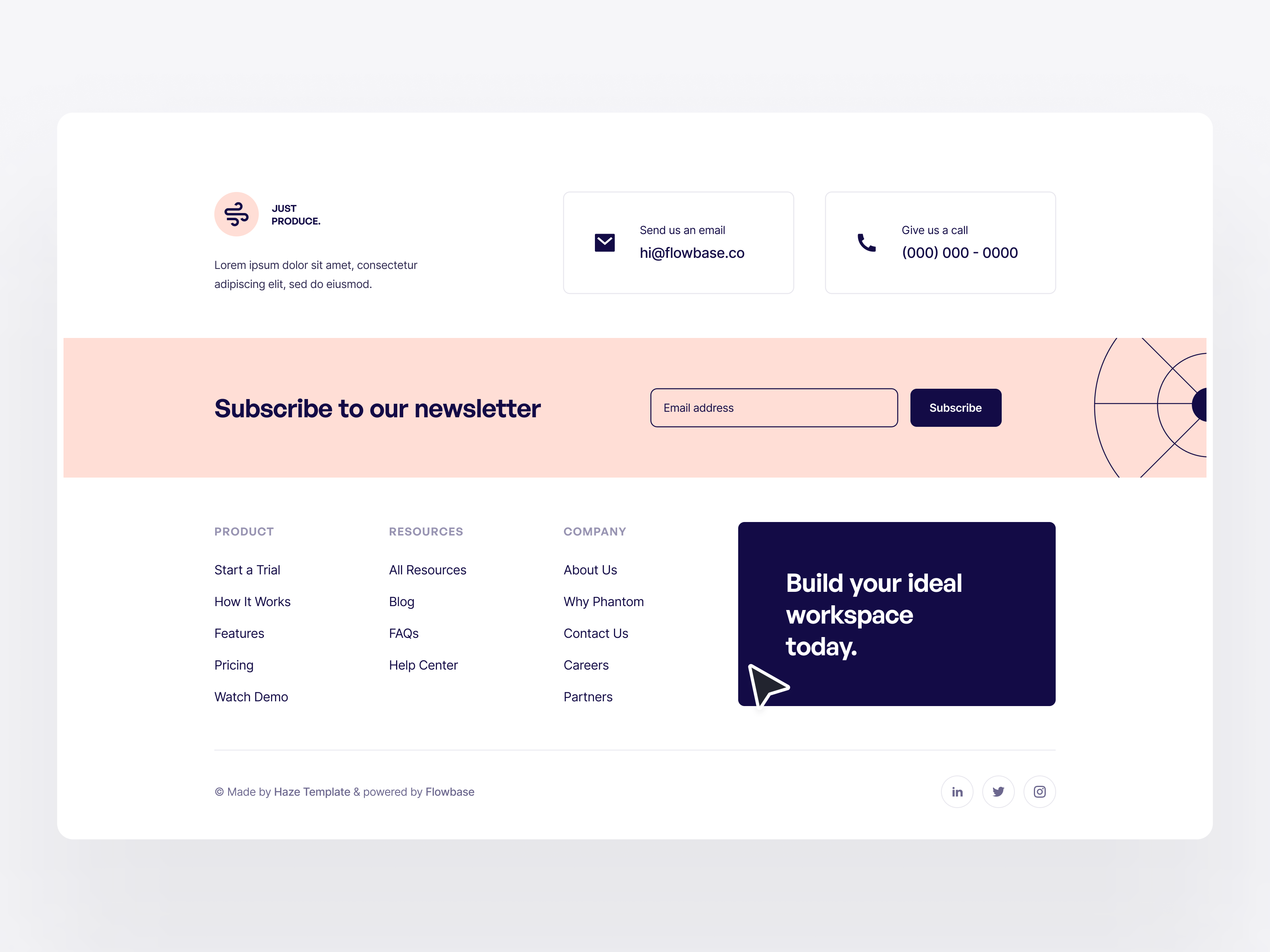 Haze ✦ Contact Page by Erşad Başbağ for Flowbase on Dribbble Haze ✦ Contact Page
