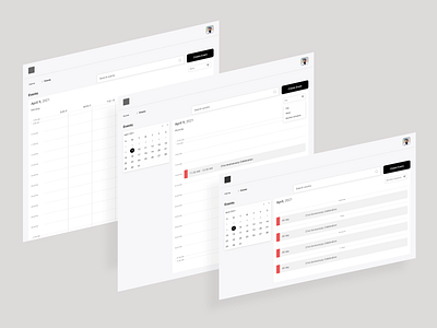 Events manager calander event app events figma planner app