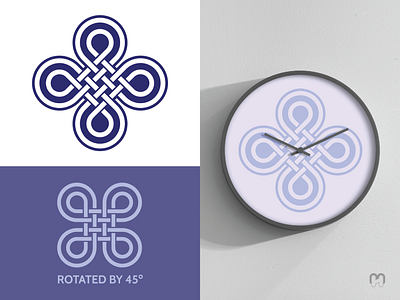 Celtic knotwork logo with a clock mockup brand design branding celtic celtic knot clock intertwined irish knots knotwork logo design mithology mockup norse mythology traditional art