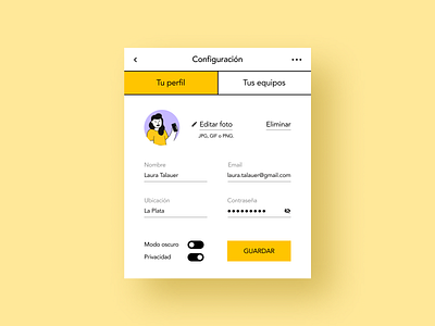 Daily UI - Settings ajustes app configuracion dailyui design icon interaction interface profile service design club settings settings page settings ui ui ui design visual design