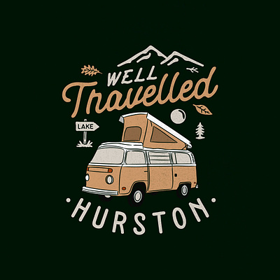 Well Travelled adventure badge camper design designs illustration illustrator logo mountain typography vector