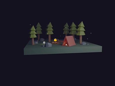 Interactive firecamp baking blender camping creativecoding fire firecamp forest tent threejs webgl