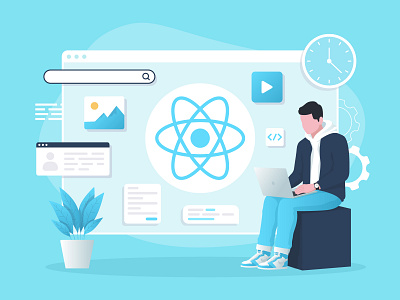 React Developer Illustration developer graphicdesign illustration illustrator react reactjs vector