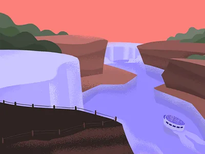 Niagara Falls canada falls horseshoe illustration mist new york niagara ontario sunset united states