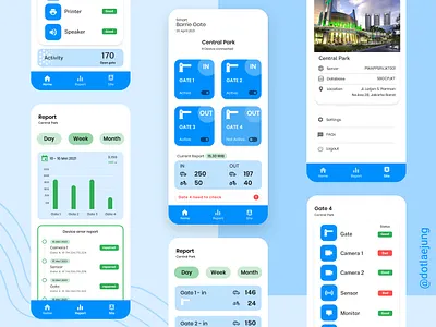 Smart Barrier Gate application blue gate iot mobile smartapp uidesign ux uxdesign