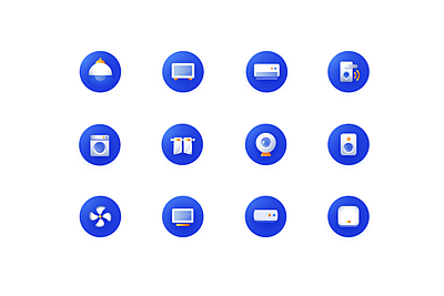 Icons air conditioner app branding clean design home appliance household icons illustration the washing machine the washing machine tv ui ux