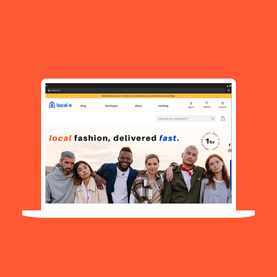 local-e, E-commerce web design, UX/UI branding design logo typography ui ux