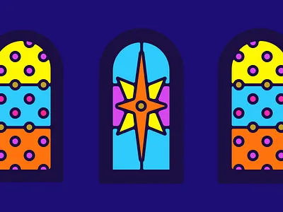 Windows blue colourful colours dots figma glass illustration star vector windows