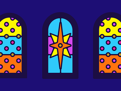 Windows blue colourful colours dots figma glass illustration star vector windows