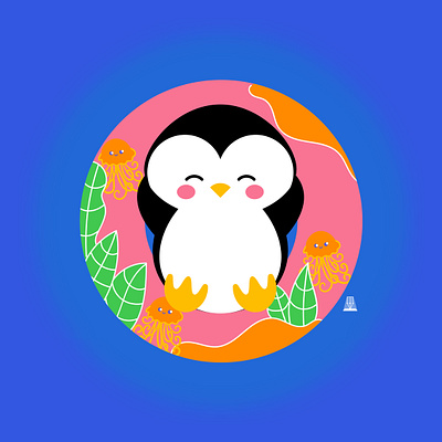 Summer Penguin art branding childrens illustration cute art design illustration kawaii art mascot character mascot design vector