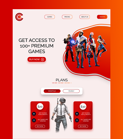 Gamezone - Game Rental Service Design gaming website landing page ui webdesign website concept website design