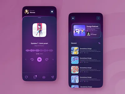 Podcast App - UI Design adobe xd app app design dailyui design figma music app podcast podcast app ui ui ux ui design ux ux design