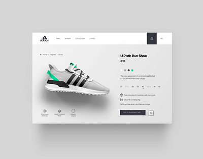 Adidas Sneaker E-Commerce adidas e commerce fonts landingpage minimal sneaker