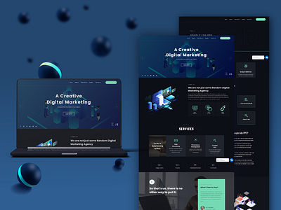 Digital Marketing Website Mockup app branding creative design creative designs dailyui dark ui design developer graphic design graphic designer illustration service provider ui ux website
