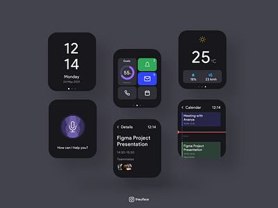 Watch OS UI adobexd app design minimal ui userinterface ux watch watchface watchui wearos website