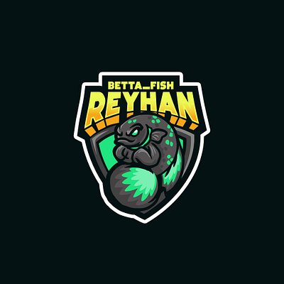 reyhan betta badge logo betta bettafish brand char design graphic identity illustration logo mascot