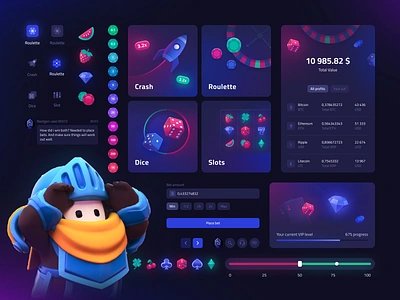 UI Game Kit - Casino app casino casino design crash crypto desktop dice elements figma gambling game interface game kit game ui games interface nft nft game ui ux web design