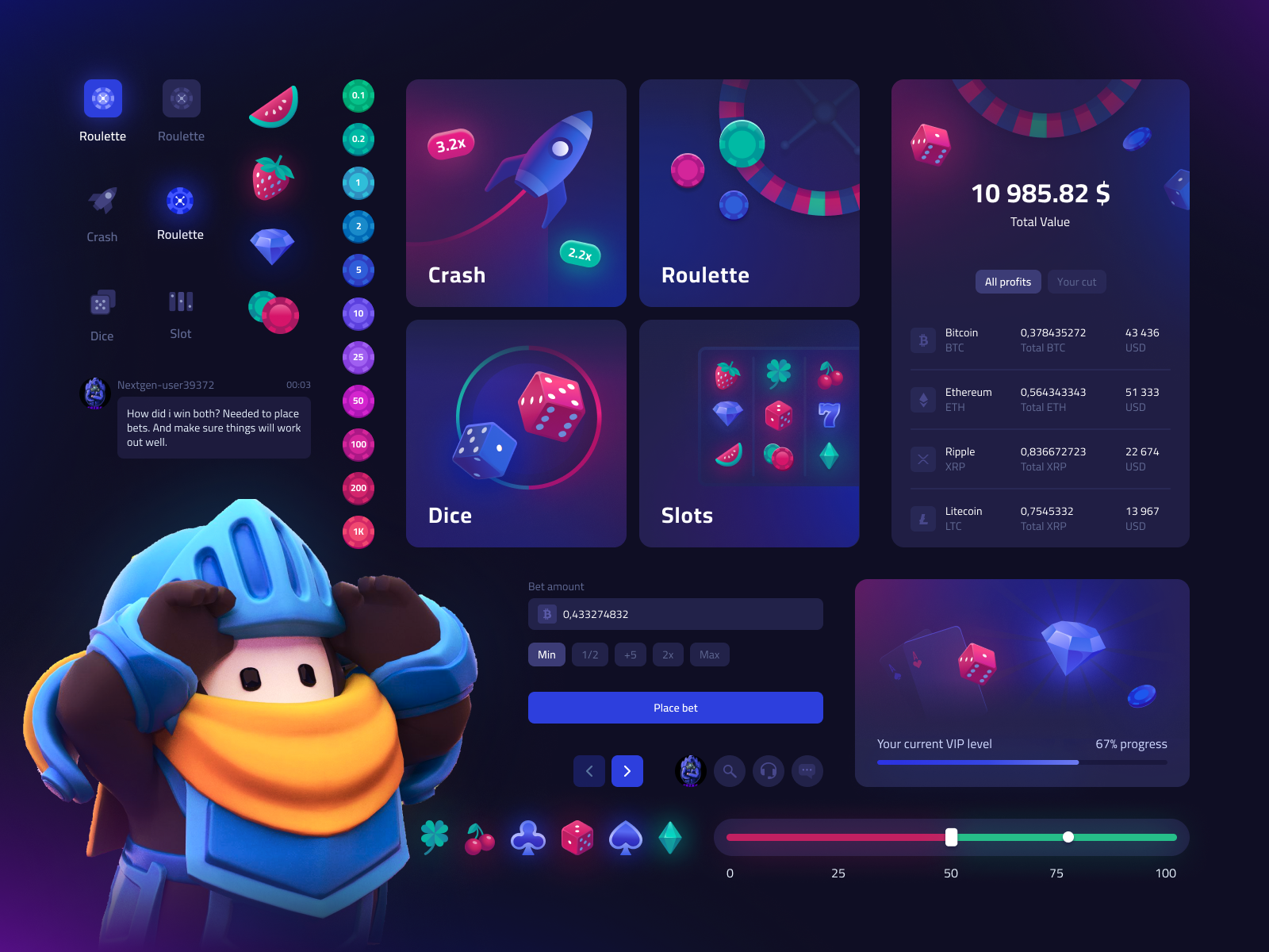 UI Game Kit Casino by Romanov for Bang Bang Studio on Dribbble