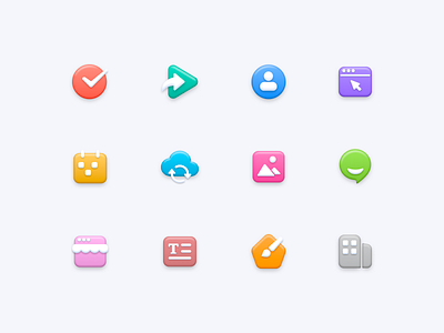 Soft Icon Set 3d bubble calender chat clean design icon icons iconset image logo share soft sync text theme tick ui user web