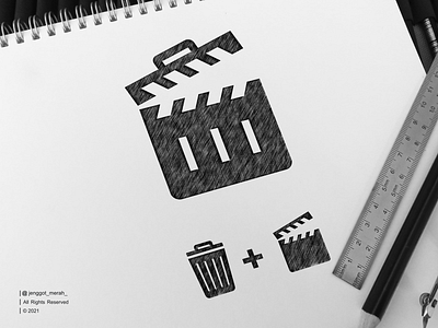 Trash Movie Logo sketch awesome behance branding combination combinations crown customise design dribbble dual meaning film inspirations jenggot merah logo mark movie negative space pinterest sketch trash