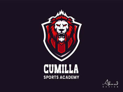 Mascot logo - Lion Sports angry brand character e sport esport esports game gorgeous king lion logo logotype mascot red shield sport sports logo trend trendy