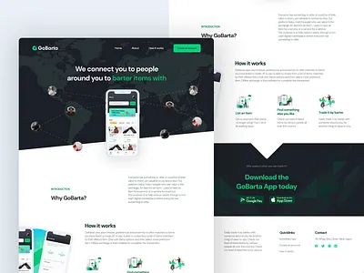 GoBarta Landing page - The first option brand identity design landing design landing page minimal typography ui vector web website website design