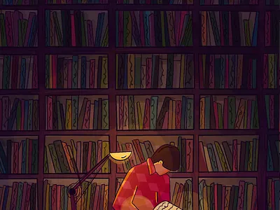 Library - My special pal - books art book cover design books charater cute design designs dribbble dribbble best shot dribbble invitation dribbble invite dribbbleweeklywarmup dribble illustration library library graphic design light minimal photoshop vector