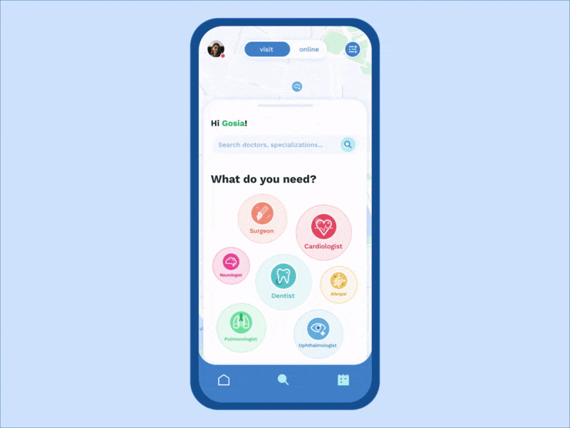 Doctor Search App dailyui doctor app interaction ui uiux