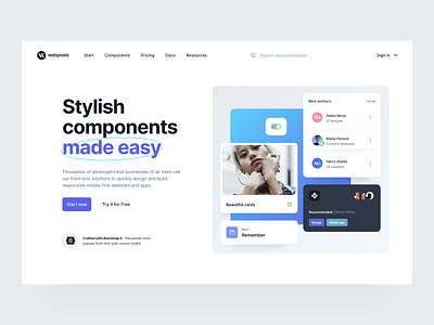 Webpixels.io: Hero Section clean component library components design desktop figma hero hero section jablonka magdalena jablonka minimal modern real design transparent trend 2021 trendy typography ui website webstite