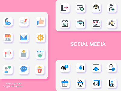 Social Media custom icons designs fullyui icons iconset illustration social media vector vectors