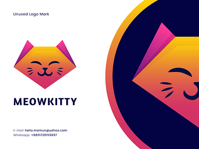 MEOWKITTY - Abstract Cat Logo | Unused abstract abstract cat logo animal logo brand brand identity branding cat design gradiant graphic design icon illustration logo logo design logo icon minimal modern nature vector