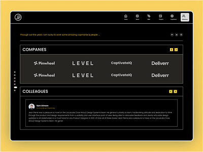 UI/UX References black companies design desktop display dribbble portfolio product projects references teams ui uiux user userexperience userinterface ux web website yellow