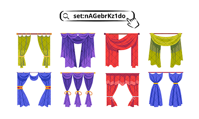 Curtain Collection Set Canva Element canva creator