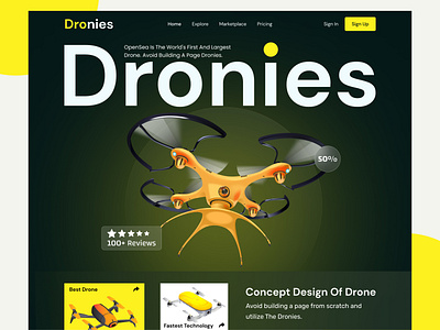 Drone Website Header Exploration ai design drone header header exploration landingpage ui ui ux website