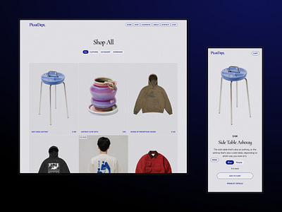 PivotDept. category list product shop store template ui website