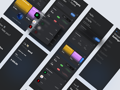 Simple Banking app screens bank bank app banking dark app dark theme dark ui ecommerce ecommerce app mobile mobile app product product design ui ux