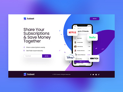 Subset app design app landing page landing page design landingpage uidesign uiux webdesign website design