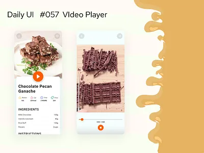 Daily UI Challenge / #057 - Video Player 057 dailyui design food app mobile ui mobiledesign ui ux webdesign