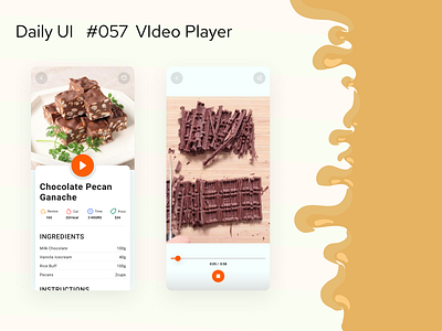 Daily UI Challenge / #057 - Video Player 057 dailyui design food app mobile ui mobiledesign ui ux webdesign