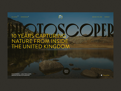 Photoscoper Homepage brand branding design logo photography portfolio typography ui ux