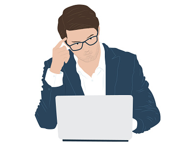 Young businessman at work flat illustration illustration illustrator vector vector illustration vectorart