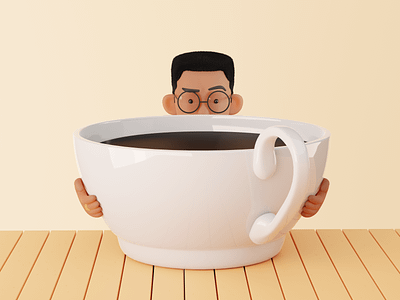 Big Cup of Coffee - Favour, the 3D artist 3d ui uiux ux uxui